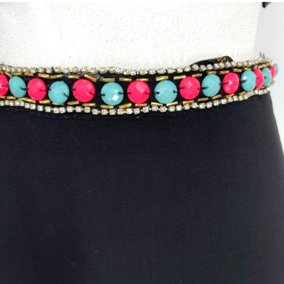 JOVANI 2-piece Black Beaded Mozaic Rhinestones Evening Gown Size 4 - Picture 12 of 14